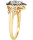 ფოტო #4 პროდუქტის Nude Diamond & Chocolate Diamond Pear Halo Ring (1/2 ct. t.w.) in 14k Two-Tone Gold