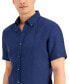 Фото #3 товара Men's Slim-Fit Yarn-Dyed Linen Shirt