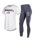 ფოტო #1 პროდუქტის Women's White, Charcoal Los Angeles Rams Sonata T-shirt and Leggings Sleep Set