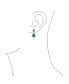 ფოტო #3 პროდუქტის Green Simulated Emerald Pave CZ Halo Teardrop Pear Shape Dangle Drop Statement Earrings For Women Prom Rhodium Plated Brass