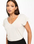 Фото #4 товара Vero Moda Tall v neck t-shirt in stone