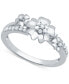 ფოტო #1 პროდუქტის Diamond Flower Ring (1/6 ct. t.w.) in Sterling Silver