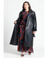 Фото #2 товара Plus Size Faux Leather Trench Coat