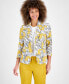 Фото #1 товара Women's Floral-Print 3/4-Sleeve Textured Jacket