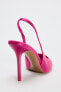 SATIN HIGH-HEEL SLINGBACK SHOES