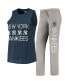 ფოტო #2 პროდუქტის Women's Gray, Navy New York Yankees Meter Muscle Tank Top and Pants Sleep Set