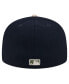 Фото #3 товара Men's Navy Atlanta Braves Canvas A-Frame 59FIFTY Fitted Hat