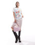 Фото #4 товара Reclaimed Vintage oversized t-shirt with dinner date print in white