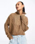 Фото #1 товара SNDYS cable knit wool mix half zip jumper in camel