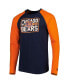 Фото #3 товара Men's Navy Chicago Bears Current Raglan Long Sleeve T-shirt