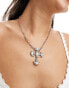 Фото #4 товара 8 Other Reasons rhodium plated large cross pendant necklace