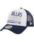 Men's White, Navy Dallas Cowboys Stacked A-Frame Trucker 9FORTY Adjustable Hat - фото #1