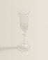 Engraved crystalline flute glass