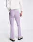 ASOS DESIGN smart skinny flared trousers in bright lilac