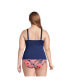 Фото #3 товара Women's Plus Size V-Neck Wrap Wireless Tankini Swimsuit Top