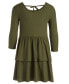 ფოტო #2 პროდუქტის Big Girls Ribbed-Knit Tiered Ruffled Dress, Created for Macy's