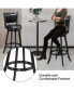 Set of 2 29'' Swivel Bar Height Stool Wood Dining Chair