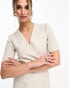 & Other Stories linen mini blazer dress in beige