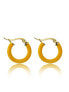 Gold plated hoops with enamel Laura Orange Earrings MCE23149G