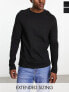 ASOS DESIGN 2 pack long sleeve t-shirt with crew neck in black