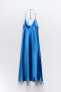 Фото #7 товара Атласное платье-комбинация с бретелями ZARA