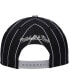 ფოტო #3 პროდუქტის Men's Black, Gray Brooklyn Nets Hardwood Classics Pinstripe Snapback Hat
