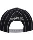 Men's Black, Gray Brooklyn Nets Hardwood Classics Pinstripe Snapback Hat