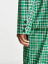 Фото #3 товара Reclaimed Vintage boxy cropped blazer in green check co-ord