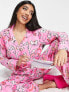 Фото #1 товара ASOS DESIGN modal floral shirt & trouser pyjama set in pink