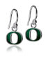Women's Oregon Ducks Silver-Tone Enamel Dangle Earrings