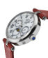 ფოტო #2 პროდუქტის Women's Florence Swiss Quartz Diamond Accents Red Handmade Italian Leather Strap Watch 36mm