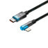 Фото #3 товара Kątowy kabel przewód Power Delivery z bocznym wtykiem USB-C Iphone Lightning 1m 20W niebieski