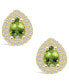 Peridot (1-5/8 ct. t.w.) and Diamond (5/8 ct. t.w.) Halo Stud Earrings in 14K Yellow Gold