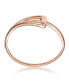 ფოტო #2 პროდუქტის Sterling Silver 18K Rose Plated Cuff Stiff Triangular Bangle