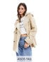 Фото #1 товара ASOS DESIGN Tall short oversized trench coat in stone