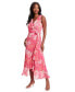 ფოტო #4 პროდუქტის Petite Printed Side-Tie Faux-Wrap Ruffle Dress