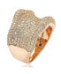 ფოტო #3 პროდუქტის Suzy Levian Sterling Silver Cubic Zirconia Pave Curved Wide Ring