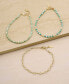 ფოტო #2 პროდუქტის Turquoise and Imitation Pearl Anklet Set