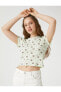 Kadın Yeşil Desenli T-Shirt 3SAL10111IK