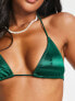 Фото #4 товара South Beach mix & match scoop high leg bikini bottom in high shine emerald green