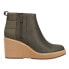 Фото #1 товара TOMS Raven Round Toe Wedge Womens Green Casual Boots 10018986T