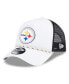 ფოტო #1 პროდუქტის Men's White/Black Pittsburgh Steelers Court Sport Foam Front A-Frame 9FORTY Adjustable Trucker Hat