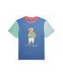 ფოტო #4 პროდუქტის Big Boys Polo Bear Color-Blocked Cotton T-shirt