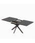 Extendable Black Dining Table: Modern Mid-Century Kitchen Table for 8-10