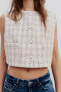 Textured cropped waistcoat