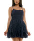 Фото #1 товара Juniors' Scoop-Neck Fit & Flare Mini Glitter Dress