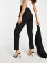 ASOS DESIGN Petite jersey tapered suit trousers in black