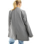 Pieces oversized longline blazer in grey