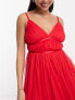 Фото #3 товара Anaya tulle maxi dress with tiered skirt in bright red