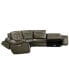 Фото #4 товара Hansley 6-Pc Zero Gravity Leather Sectional with 2 Power Recliners, Created for Macy's